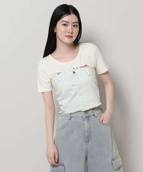 3.3 Field Trip （3.3フィールドトリップ）の「3.3 Field Trip／デニムビスチェ（ベスト・レディース・ブルー/ライトブルー・SMALL/MEDIUM）」の11枚目の写真
