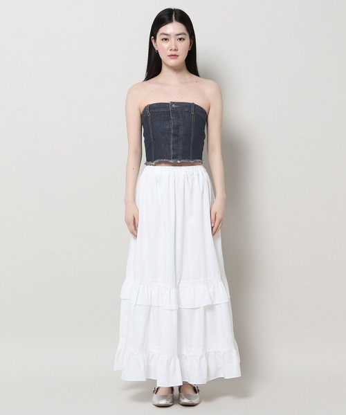 3.3 Field Trip （3.3フィールドトリップ）の「3.3 Field Trip／デニムビスチェ（ベスト・レディース・ブルー/ライトブルー・SMALL/MEDIUM）」の14枚目の写真