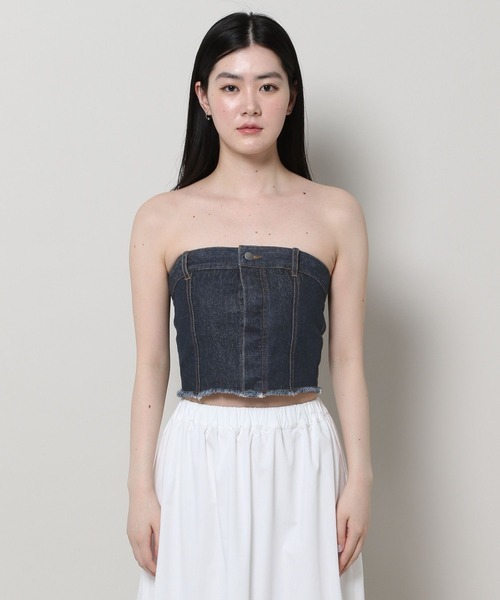 3.3 Field Trip （3.3フィールドトリップ）の「3.3 Field Trip／デニムビスチェ（ベスト・レディース・ブルー/ライトブルー・SMALL/MEDIUM）」の15枚目の写真