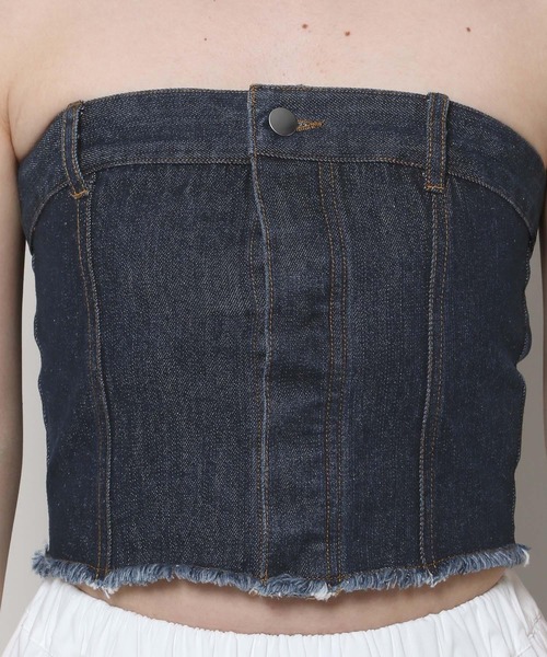 3.3 Field Trip （3.3フィールドトリップ）の「3.3 Field Trip／デニムビスチェ（ベスト・レディース・ブルー/ライトブルー・SMALL/MEDIUM）」の18枚目の写真