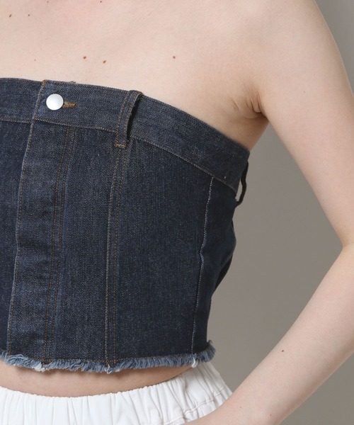 3.3 Field Trip （3.3フィールドトリップ）の「3.3 Field Trip／デニムビスチェ（ベスト・レディース・ブルー/ライトブルー・SMALL/MEDIUM）」の19枚目の写真