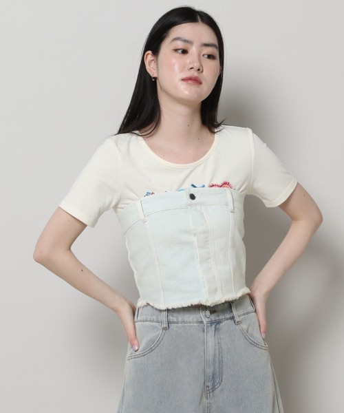 3.3 Field Trip （3.3フィールドトリップ）の「3.3 Field Trip／デニムビスチェ（ベスト・レディース・ブルー/ライトブルー・SMALL/MEDIUM）」の12枚目の写真