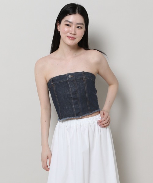 3.3 Field Trip （3.3フィールドトリップ）の「3.3 Field Trip／デニムビスチェ（ベスト・レディース・ブルー/ライトブルー・SMALL/MEDIUM）」の6枚目の写真