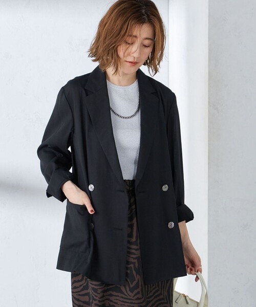 美品✨ SHIPS 24SS シアー素材テーラードジャケット（ブラック・軽やか） SHIPS（シップス）の「〈手洗い可能〉シアー ジャケット