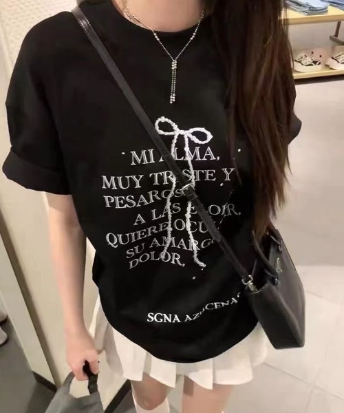 Achic(アシック)の「プリントビックTシャツ(Tシャツ/カットソー・レディース・ホワイト/ブラック・M)」の2枚目の写真