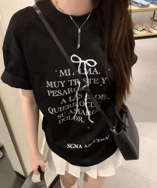 Achic(アシック)の「プリントビックTシャツ(Tシャツ/カットソー・レディース・ホワイト/ブラック・M)」の12枚目の写真