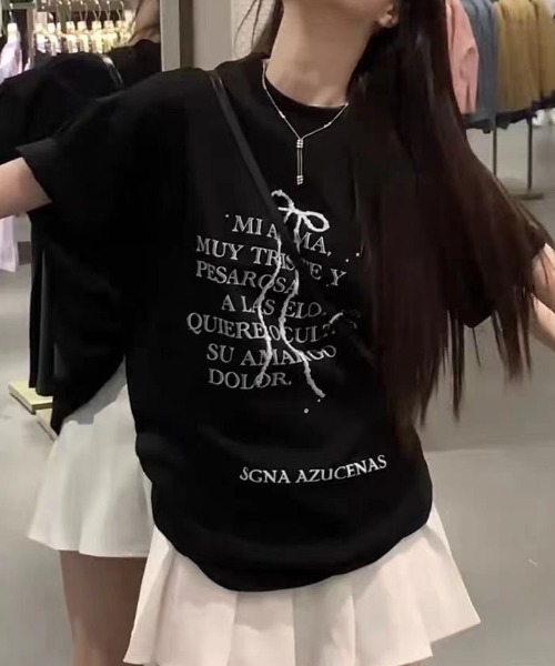 Achic(アシック)の「プリントビックTシャツ(Tシャツ/カットソー・レディース・ホワイト/ブラック・M)」の13枚目の写真