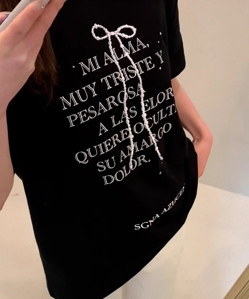 Achic(アシック)の「プリントビックTシャツ(Tシャツ/カットソー・レディース・ホワイト/ブラック・M)」の5枚目の写真