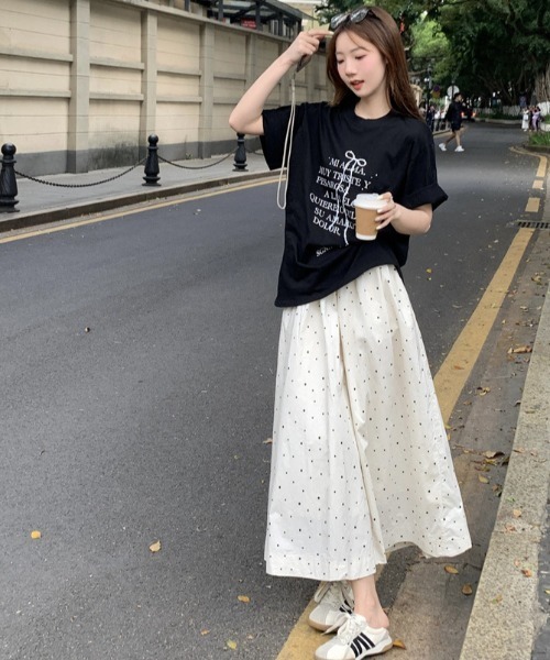 Achic(アシック)の「プリントビックTシャツ(Tシャツ/カットソー・レディース・ホワイト/ブラック・M)」の7枚目の写真