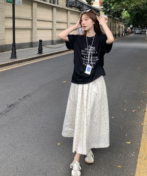 Achic(アシック)の「プリントビックTシャツ(Tシャツ/カットソー・レディース・ホワイト/ブラック・M)」の8枚目の写真
