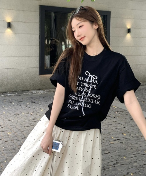 Achic(アシック)の「プリントビックTシャツ(Tシャツ/カットソー・レディース・ホワイト/ブラック・M)」の9枚目の写真