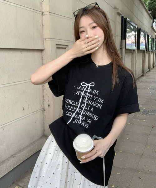 Achic(アシック)の「プリントビックTシャツ(Tシャツ/カットソー・レディース・ホワイト/ブラック・M)」の10枚目の写真