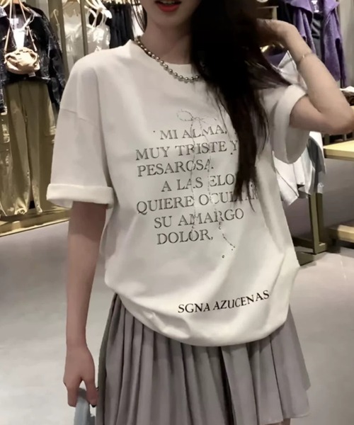 Achic(アシック)の「プリントビックTシャツ(Tシャツ/カットソー・レディース・ホワイト/ブラック・M)」の16枚目の写真