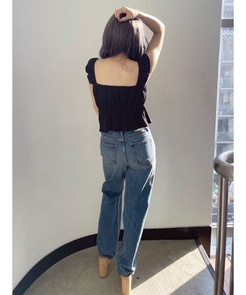 GYDA（ジェイダ）の「リボンフレアリブトップス（Tシャツ/カットソー・レディース・レッド/ブラック/オフホワイト・FREE）」の19枚目の写真