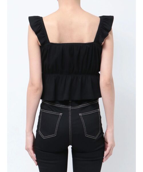 GYDA（ジェイダ）の「リボンフレアリブトップス（Tシャツ/カットソー・レディース・レッド/ブラック/オフホワイト・FREE）」の6枚目の写真