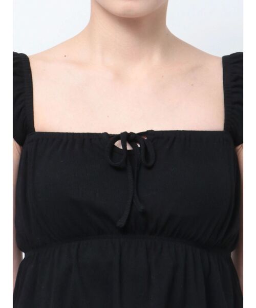 GYDA（ジェイダ）の「リボンフレアリブトップス（Tシャツ/カットソー・レディース・レッド/ブラック/オフホワイト・FREE）」の7枚目の写真