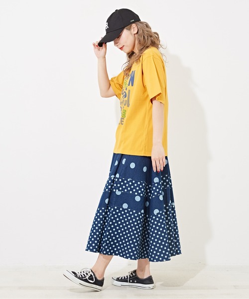CUBE SUGAR(キューブシュガー)の「ロゴプリントTシャツ(Tシャツ/カットソー・レディース・オレンジ/スミクロ/マルチ/オートミール・M)」の21枚目の写真