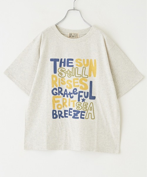 CUBE SUGAR(キューブシュガー)の「ロゴプリントTシャツ(Tシャツ/カットソー・レディース・オレンジ/スミクロ/マルチ/オートミール・M)」の13枚目の写真