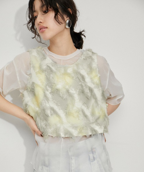 【逸品】フリンジプリントトップス　アダムエロペ 逸品】フリンジプリントトップス(506275546) | アダム エ ロペ