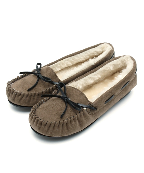 Noubel Voug Relax（ヌーベルヴォーグリラックス）の「ボリュームファーモカシンシューズ（モカシン/デッキシューズ・レディース・グレー/ターコイズブルー/ワイン/キャメル/ベージュ/パープル・S/M/L/LL）」の2枚目の写真