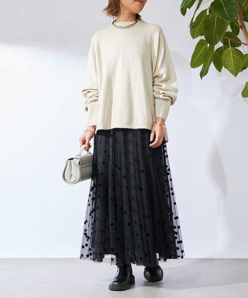 un dix cors(アンディコール)の「《コーデの主役に!》フロッキードットリバーシブルスカート(スカート・レディース・ブラック/アイボリー・FREE)」の18枚目の写真