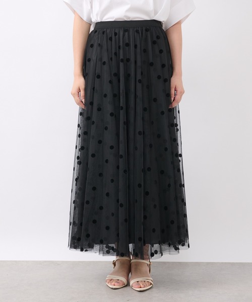 un dix cors(アンディコール)の「《コーデの主役に!》フロッキードットリバーシブルスカート(スカート・レディース・ブラック/アイボリー・FREE)」の22枚目の写真