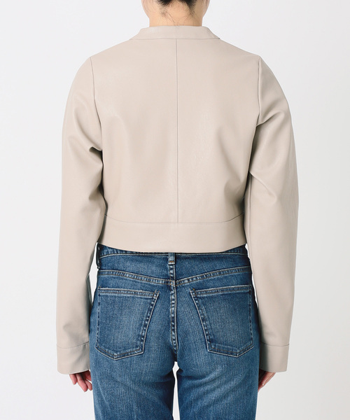 Spick & Span（スピックアンドスパン）の「フェイクレザージップブルゾン（ライダースジャケット・レディース・ブラウン/ベージュ・FREE）」の20枚目の写真