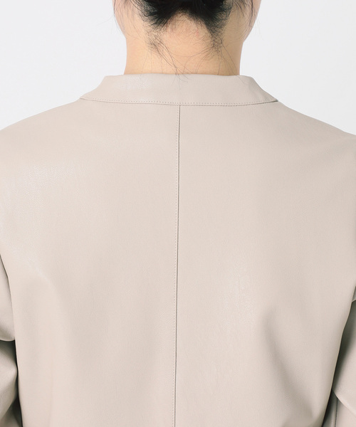 Spick & Span（スピックアンドスパン）の「フェイクレザージップブルゾン（ライダースジャケット・レディース・ブラウン/ベージュ・FREE）」の21枚目の写真