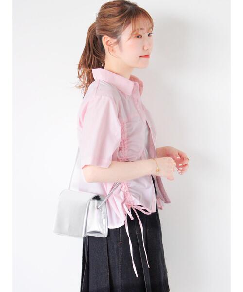 ehka sopo（エヘカソポ）の「フロントドロストシャツ（シャツ/ブラウス・レディース・イエロー/ピンク/オフホワイト/サックスブルー・F）」の6枚目の写真