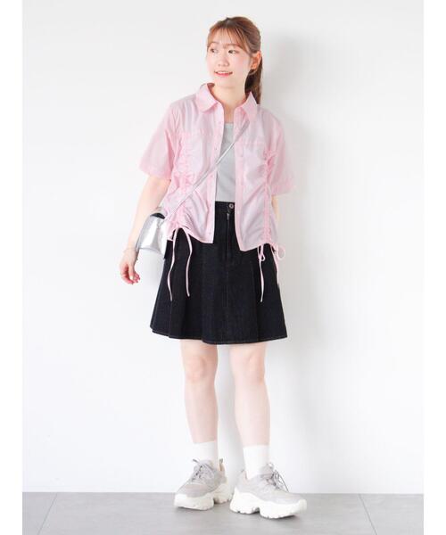 ehka sopo（エヘカソポ）の「フロントドロストシャツ（シャツ/ブラウス・レディース・イエロー/ピンク/オフホワイト/サックスブルー・F）」の9枚目の写真