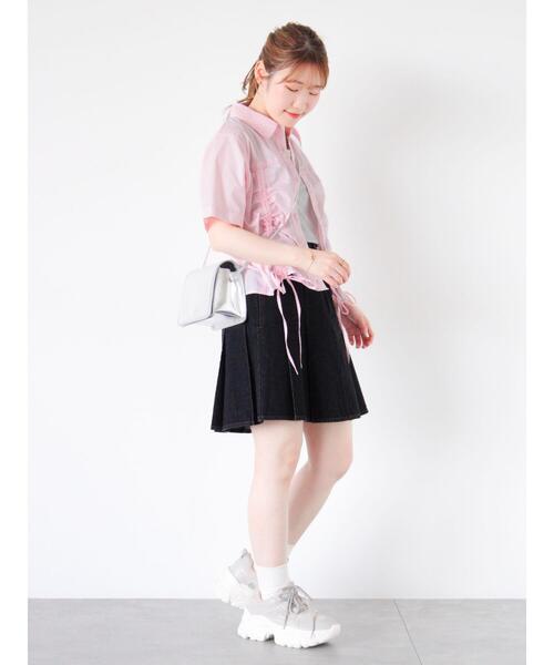 ehka sopo（エヘカソポ）の「フロントドロストシャツ（シャツ/ブラウス・レディース・イエロー/ピンク/オフホワイト/サックスブルー・F）」の10枚目の写真