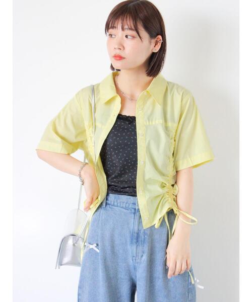 ehka sopo（エヘカソポ）の「フロントドロストシャツ（シャツ/ブラウス・レディース・イエロー/ピンク/オフホワイト/サックスブルー・F）」の14枚目の写真