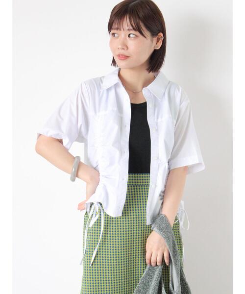 ehka sopo（エヘカソポ）の「フロントドロストシャツ（シャツ/ブラウス・レディース・イエロー/ピンク/オフホワイト/サックスブルー・F）」の21枚目の写真