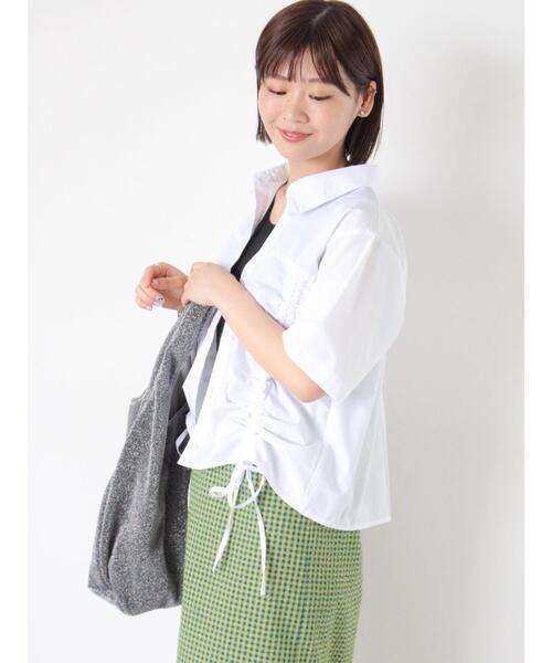 ehka sopo（エヘカソポ）の「フロントドロストシャツ（シャツ/ブラウス・レディース・イエロー/ピンク/オフホワイト/サックスブルー・F）」の22枚目の写真