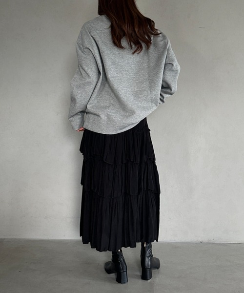 MYMOOD.（マイムード）の「Vネックビッグシルエットプルオーバー（スウェット・レディース・グレー/ホワイト/イエロー・FREE）」の18枚目の写真