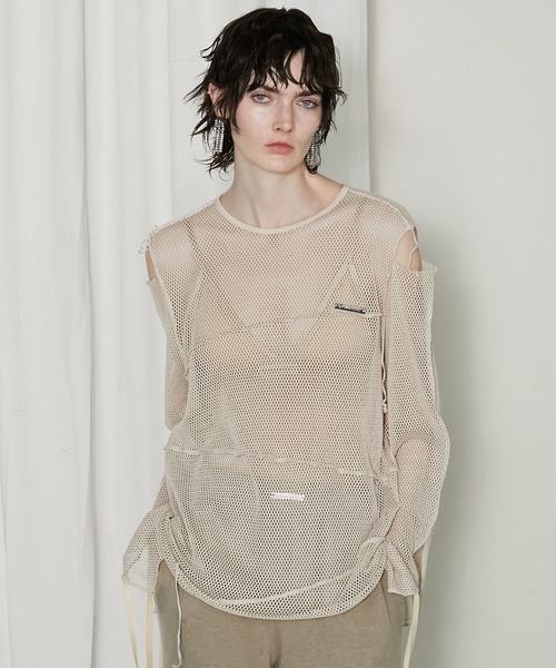 プランクプロジェクト メッシュコールドショルダートップ PRANK PROJECT（プランクプロジェクト）の「メッシュコールド