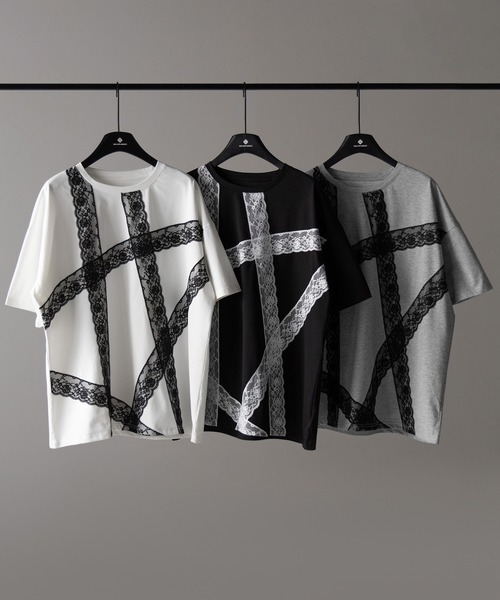 me+em select(ミームセレクト)の「※※【 3color 】レースラインバレエコアビッグTシャツ / lace line balletcore big T-shirts(Tシャツ/カットソー・レディース・ブラック/ホワイト/グレー・FREE)」の5枚目の写真