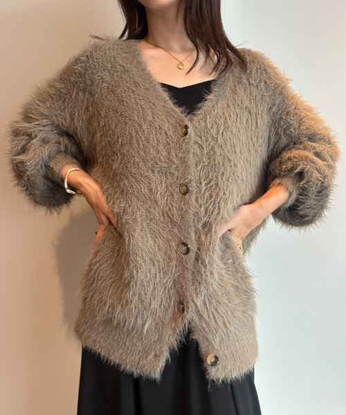 RANAN(ラナン)の「ロングフェザーシャギーオーバーカーデ(カーディガン/ボレロ・レディース・モカ/チャコール/アイボリー・L/M/LL)」の20枚目の写真