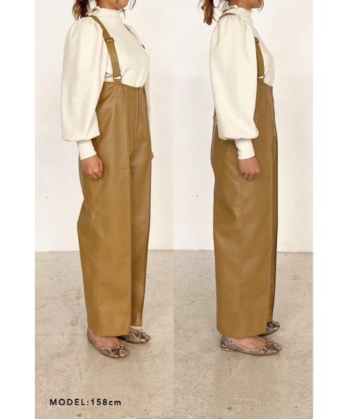 RUBY AND YOU（ルビーアンドユー）の「センタープリーツサロペット（サロペット/オーバーオール・レディース・ベージュ・FREE）」の10枚目の写真