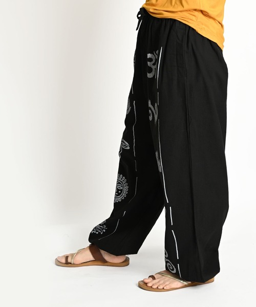 MARAI（マーライ）の「エスニックプリント柄 ウエストゴム コットンサルエルパンツ バルーンパンツ（その他パンツ・レディース・ブラック/レッド/カーキ/ライトブラウン・FREE）」の8枚目の写真