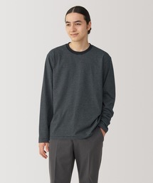 無印良品 | 紳士　天竺編みクルーネック長袖Ｔシャツ（ボーダー）(Tシャツ/カットソー)