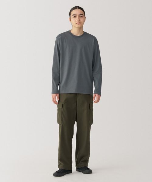 無印良品(ムジルシリョウヒン)の「紳士 天竺編みクルーネック長袖Tシャツ(ボーダー)(Tシャツ/カットソー・メンズ・ホワイト系/ブラウン系/グレー系/ブラック系・S/M/L/XL)」の17枚目の写真