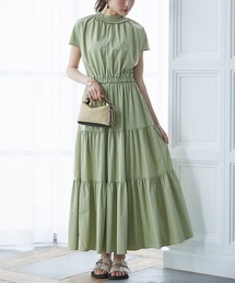 高身長 ティアードフレアワンピース(トールサイズ)fifiean