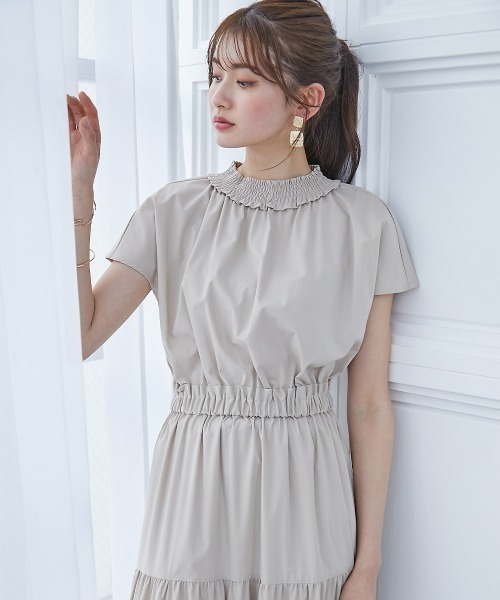 slattgir（スラットジール）の「高身長　ティアードフレアワンピース（トールサイズ）fifiean（ワンピース・レディース・ベージュ/カーキ・LL/L/M）」の7枚目の写真