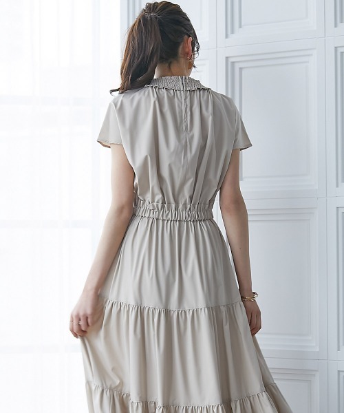 slattgir（スラットジール）の「高身長　ティアードフレアワンピース（トールサイズ）fifiean（ワンピース・レディース・ベージュ/カーキ・LL/L/M）」の8枚目の写真