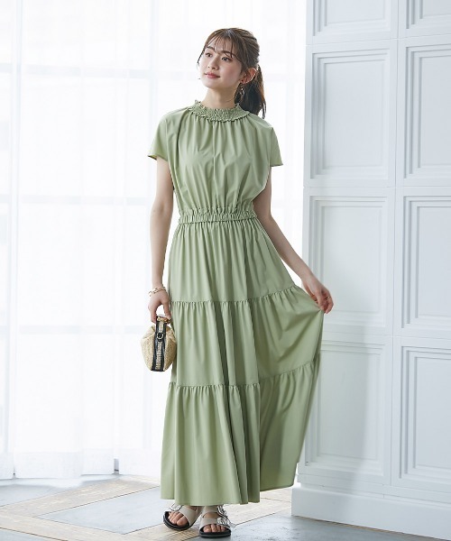 slattgir（スラットジール）の「高身長　ティアードフレアワンピース（トールサイズ）fifiean（ワンピース・レディース・ベージュ/カーキ・LL/L/M）」の13枚目の写真
