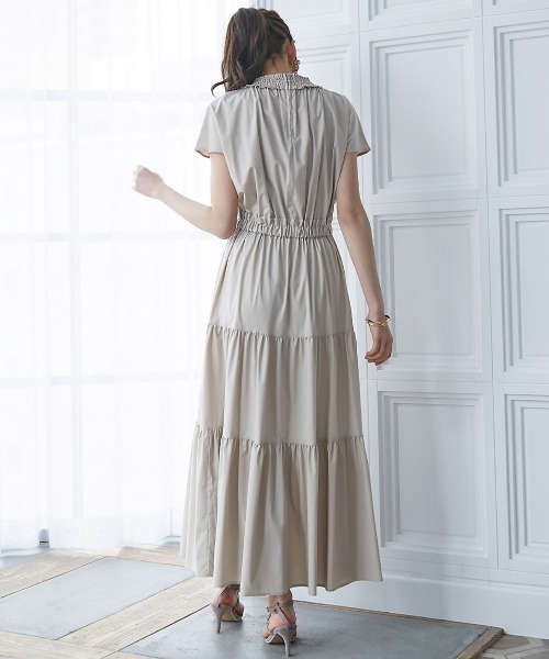 slattgir（スラットジール）の「高身長　ティアードフレアワンピース（トールサイズ）fifiean（ワンピース・レディース・ベージュ/カーキ・LL/L/M）」の16枚目の写真