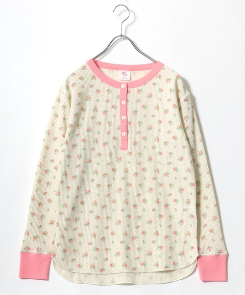 JEMORGAN(ジェーイーモーガン)の「JEMORGAN(ジェーイーモーガン)ワッフル花柄ヘンリーネック サーマルロンT/リンガーT/長袖/ルームウェア レディース(Tシャツ/カットソー・レディース・ピンク系その他/イエロー系その他/パープル系その他/ブルー系その他・FREE)」の18枚目の写真