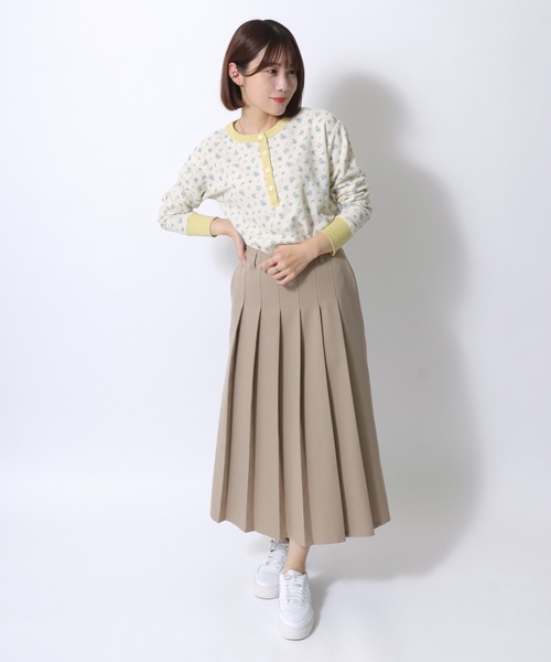 JEMORGAN(ジェーイーモーガン)の「JEMORGAN(ジェーイーモーガン)ワッフル花柄ヘンリーネック サーマルロンT/リンガーT/長袖/ルームウェア レディース(Tシャツ/カットソー・レディース・ピンク系その他/イエロー系その他/パープル系その他/ブルー系その他・FREE)」の8枚目の写真