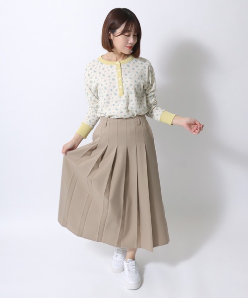 JEMORGAN(ジェーイーモーガン)の「JEMORGAN(ジェーイーモーガン)ワッフル花柄ヘンリーネック サーマルロンT/リンガーT/長袖/ルームウェア レディース(Tシャツ/カットソー・レディース・ピンク系その他/イエロー系その他/パープル系その他/ブルー系その他・FREE)」の9枚目の写真